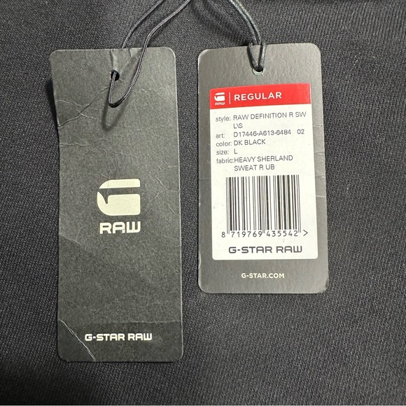 NWT G-Star Raw Mens The Raw Definition Black Cotton knit Sweater Size Large - Picture 13 of 14